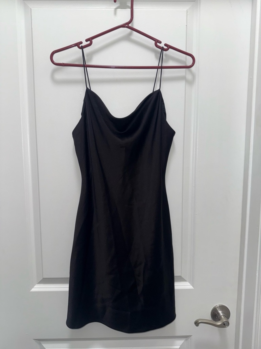 Alice + Olivia Classics Black Slip Dress with Cowl Neck